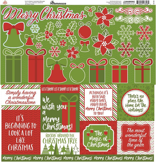 Salutations Christmas Cardstock Stickers 12X12-Elements - 793888026209