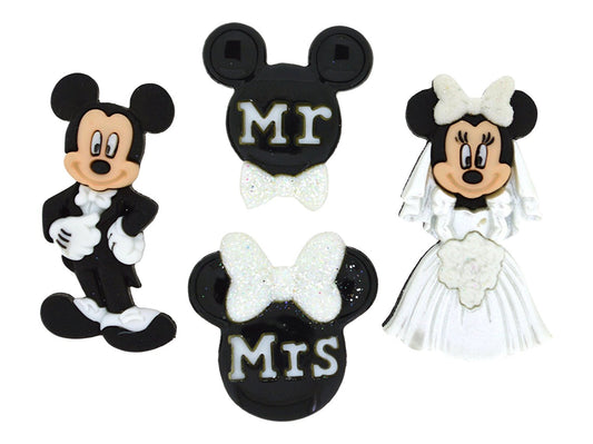 Mickey Mouse Glitter Colored Heads Disney Character Button Embellishme –  Country Croppers