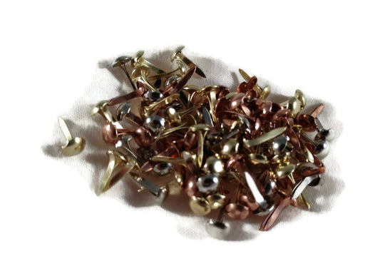 Mini Metal Paper Fasteners Kit, Assorted Colors Round 300 piece