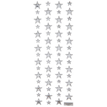 Puffy Silver Star Stickers