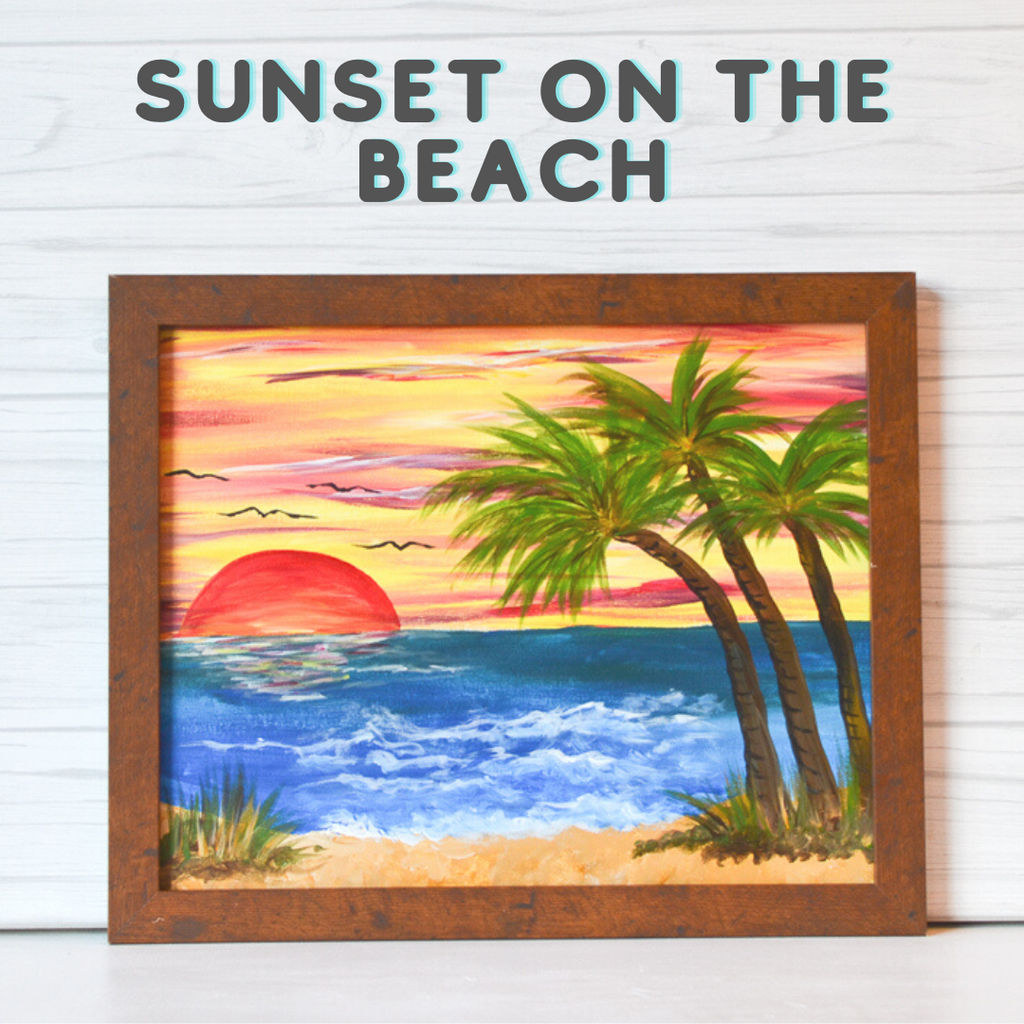 Friday July 23 21 7pm Sunset On The Beach Canvas Painting S Studio 614