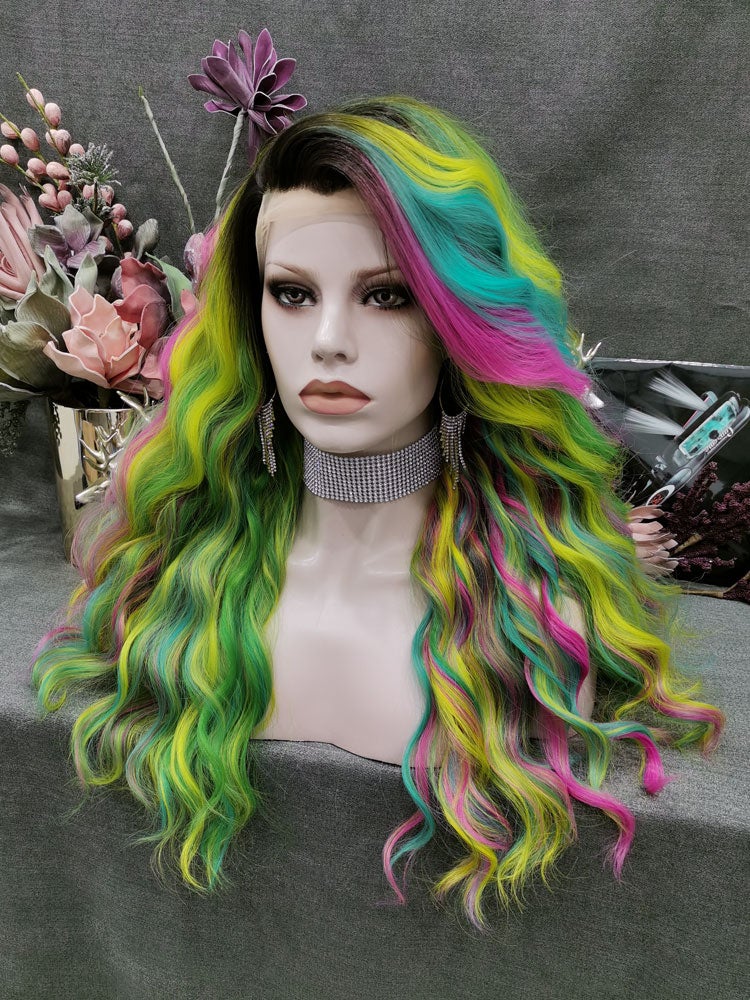 rainbow synthetic wig