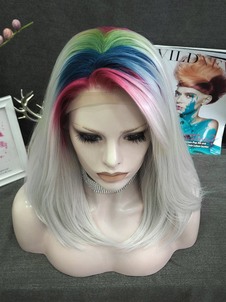 short gray lace front wig