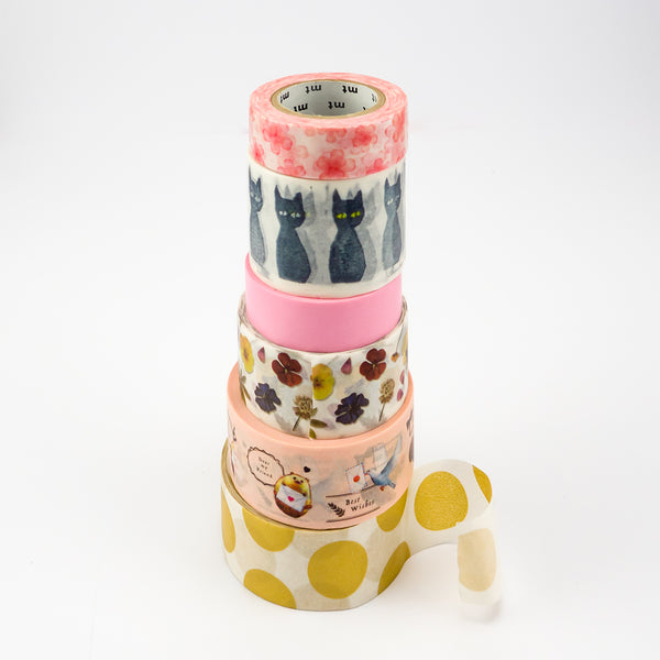 rolls of MT washi tape stacked