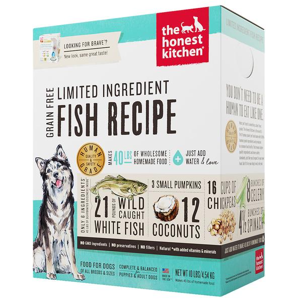 15% OFF + FREE TREATS: The Honest Kitchen® Brave Limited Ingredient Fish Grain-Free Dehydrated Dog Food (2 sizes)