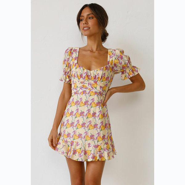 Tulip Floral Mini Dress – Gabi Swimwear