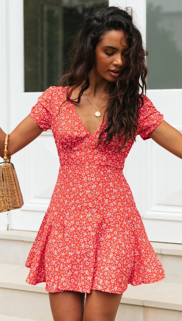 Red Floral Dress Flash Sales, 56% OFF ...