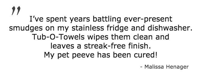 Tub O' Towels Heavy Duty Stainless Steel Cleaner Wipes, 40 Count