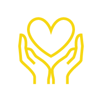 Hand holding heart icon