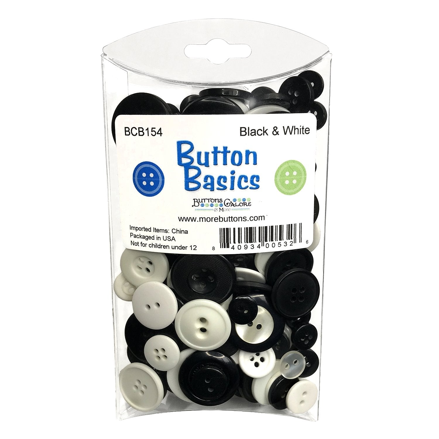 5/8(15mm) Flatback Resin Black Buttons for Sewing , DIY Craft Pack – World  Trimmings