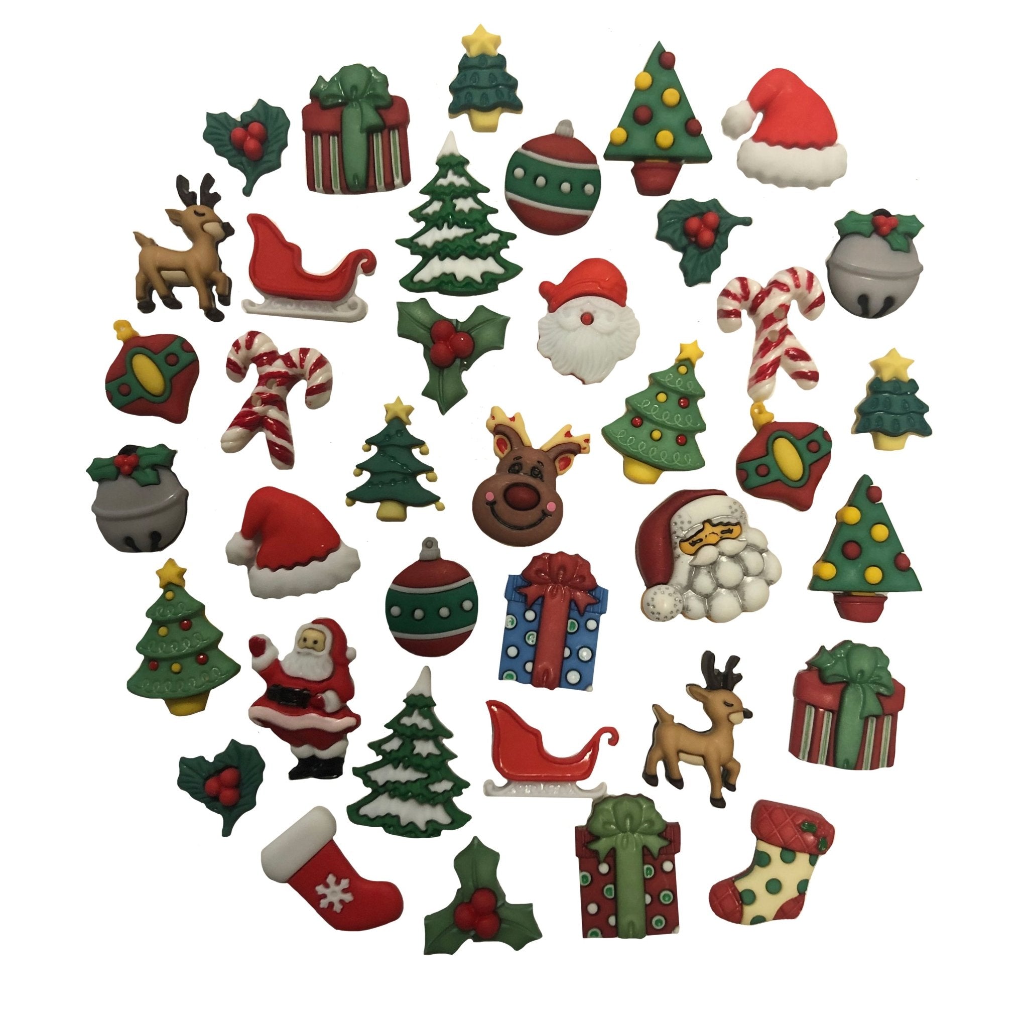 emaan EMAAN 650 Pieces of Christmas Craft Buttons of Various Sizes 2 and 4  Holes Round Craft Buttons - DIY Crafts, Children's