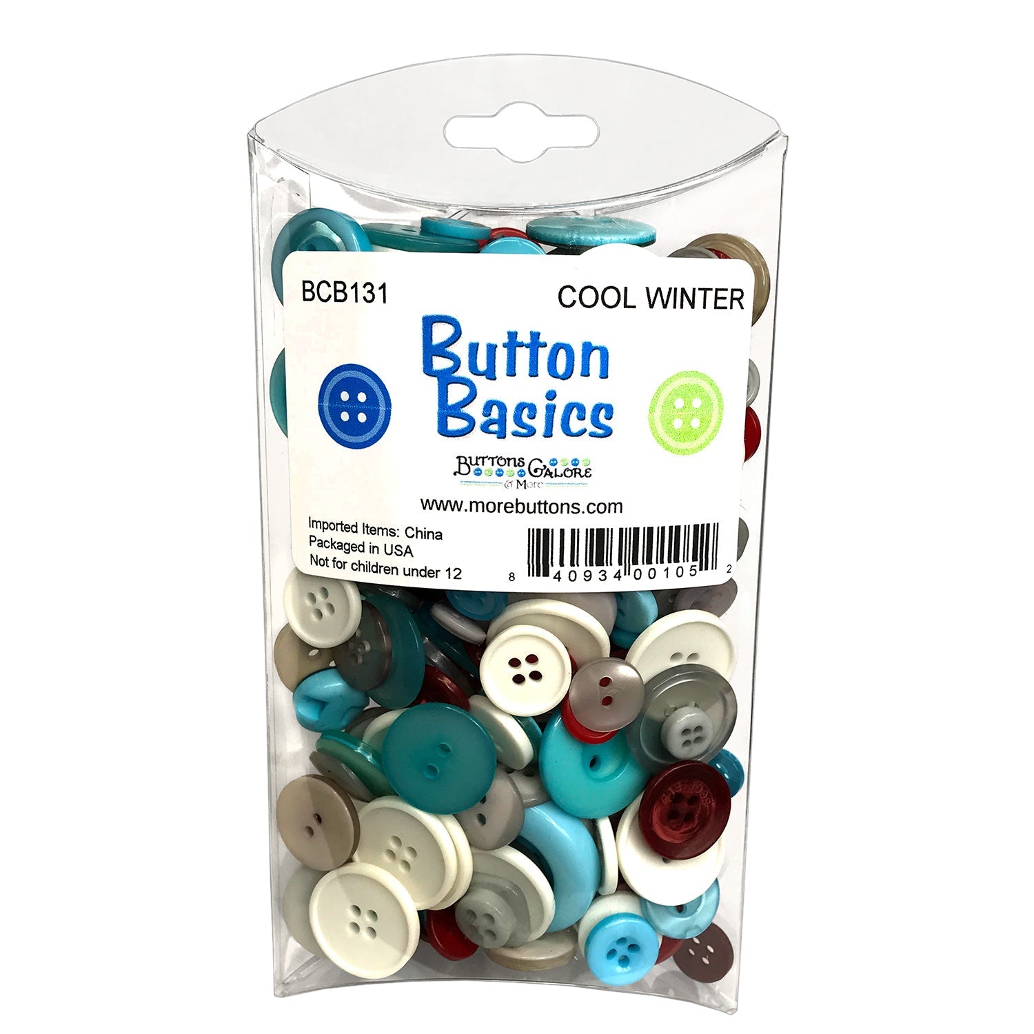 Buttons Galore Bright Color Grab Bag with Craft and Sewing Buttons 6-Ounce