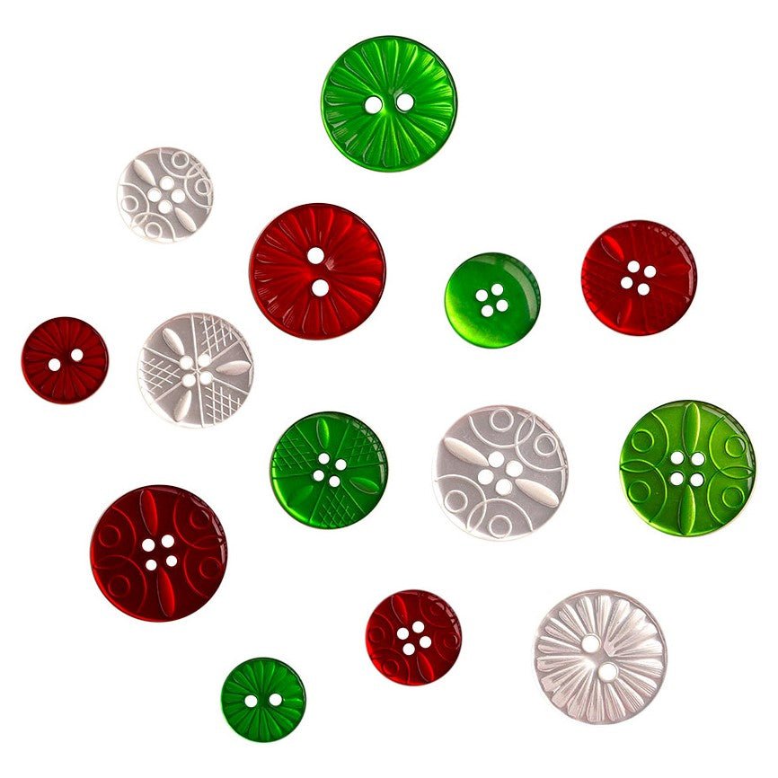 Buttons Galore 30+ Assorted Christmas Buttons for Sewing & Crafts - Set of 6 Button Packs