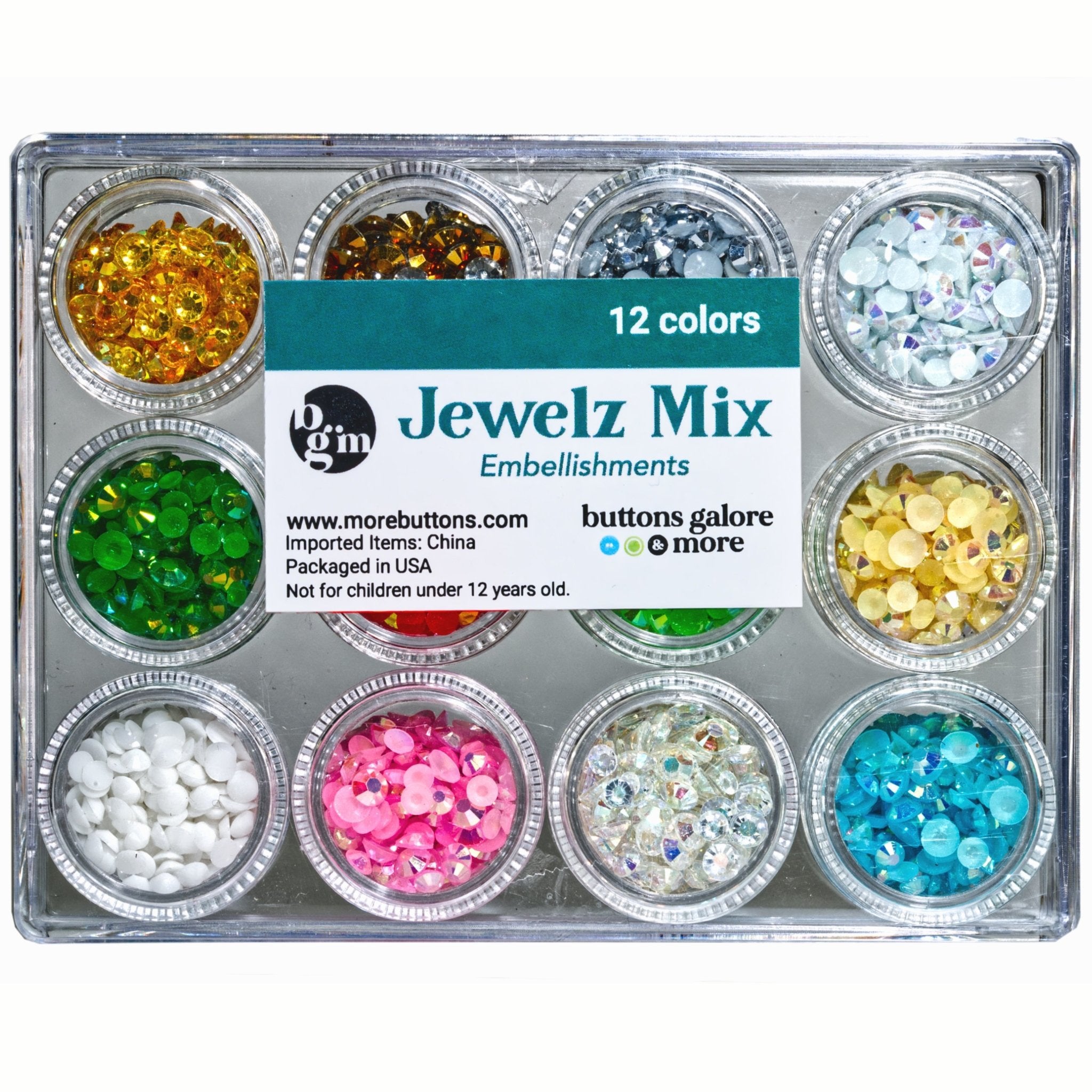 Bright Blue Gems & Jewels for Crafts & Jewelry Making, Buttons Galore