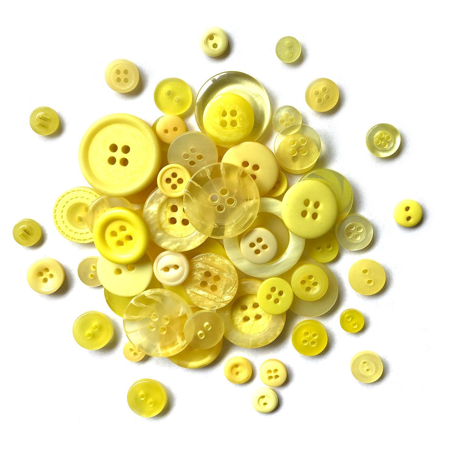 Esoca 650Pcs Yellow Craft Buttons Bulk Yellow Buttons for Crafts Assorted  Button Yellow for Crafting