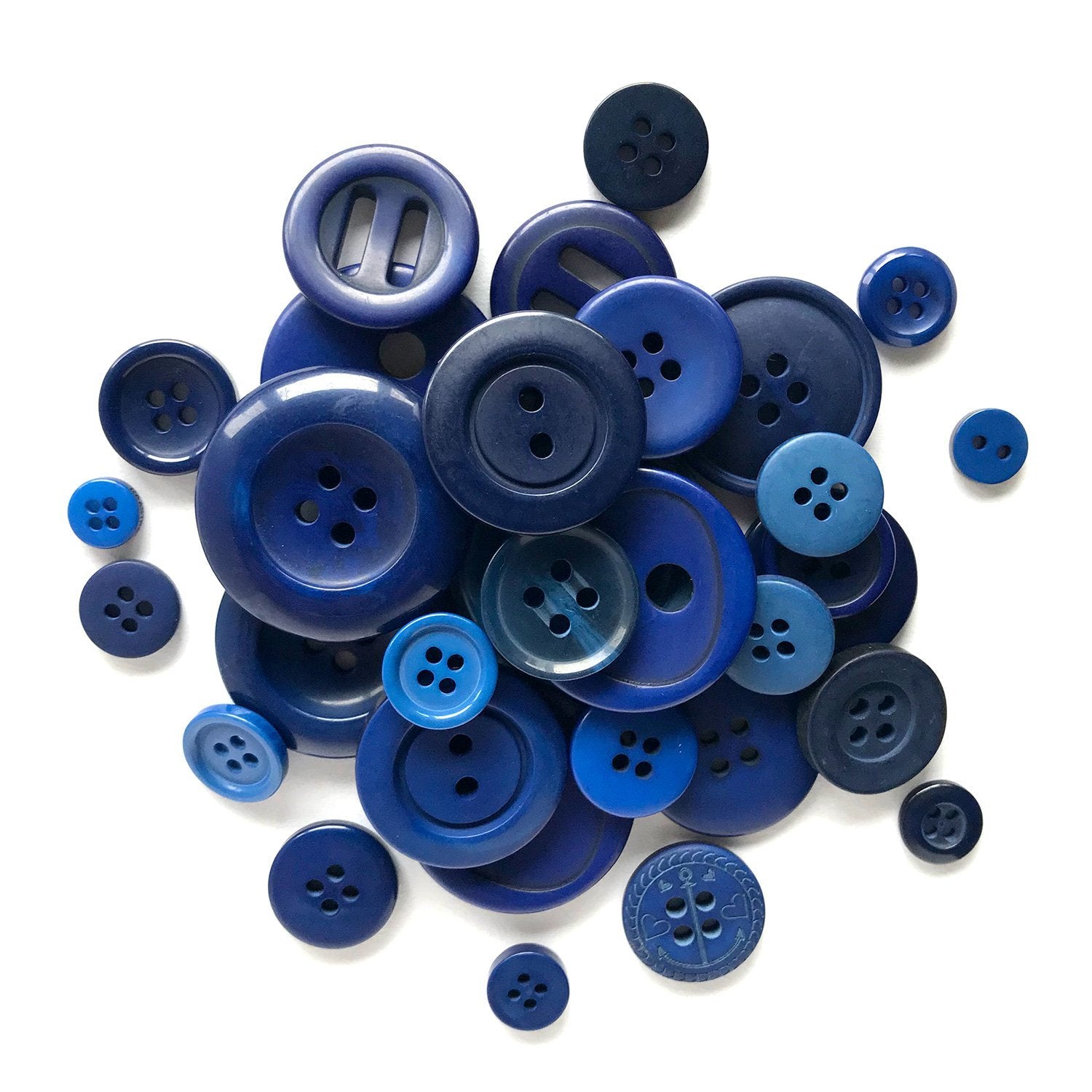 Dark Blue Buttons for Crafts Sewing Scrapbooks and Quilts