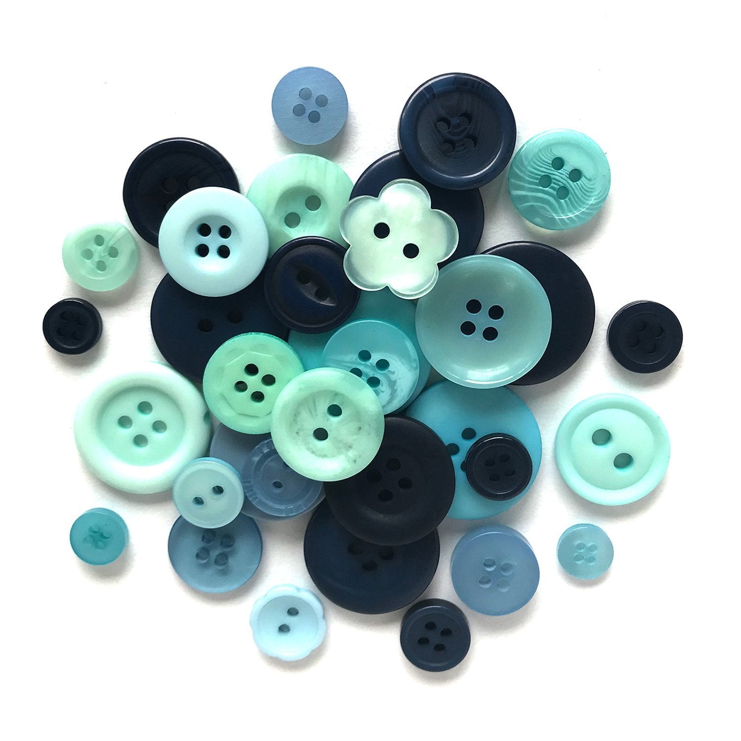 Dark Blue Buttons for Crafts Sewing Scrapbooks and Quilts. Assorted sizes  including small dark blue buttons