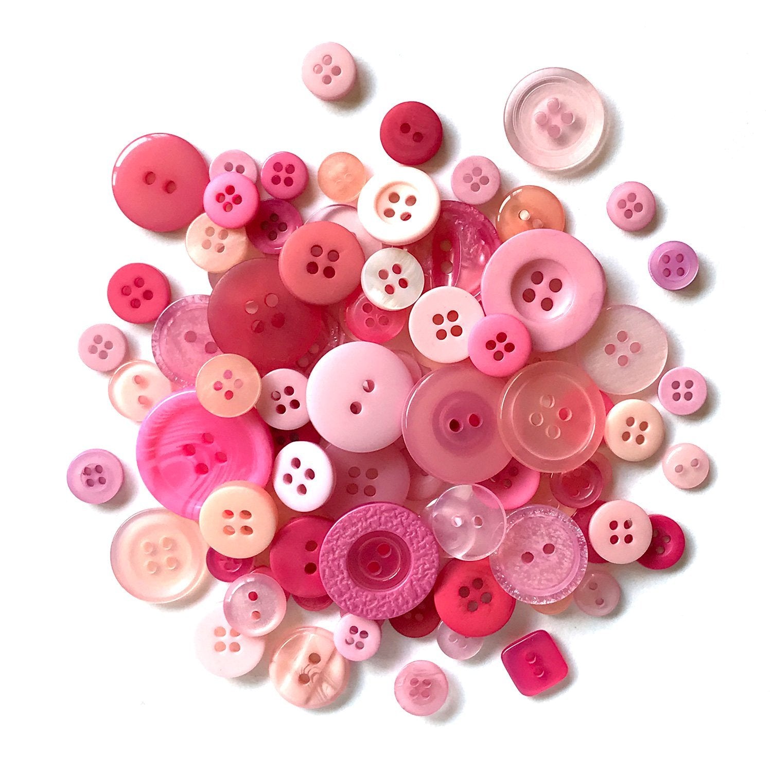 1-1/2 Pink Buttons, 3 Packages