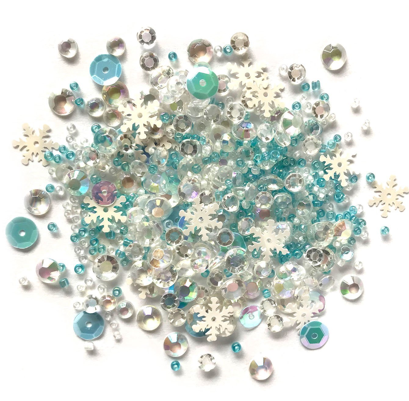 Buttons Galore Embellishments Iridescent Acrylic Gems, Shaped Sequins, Flat  Back Pearls Sparkletz for Crafts Sewing Paper Crafts - Winter Wonder- 3  Pack 30 Grams 