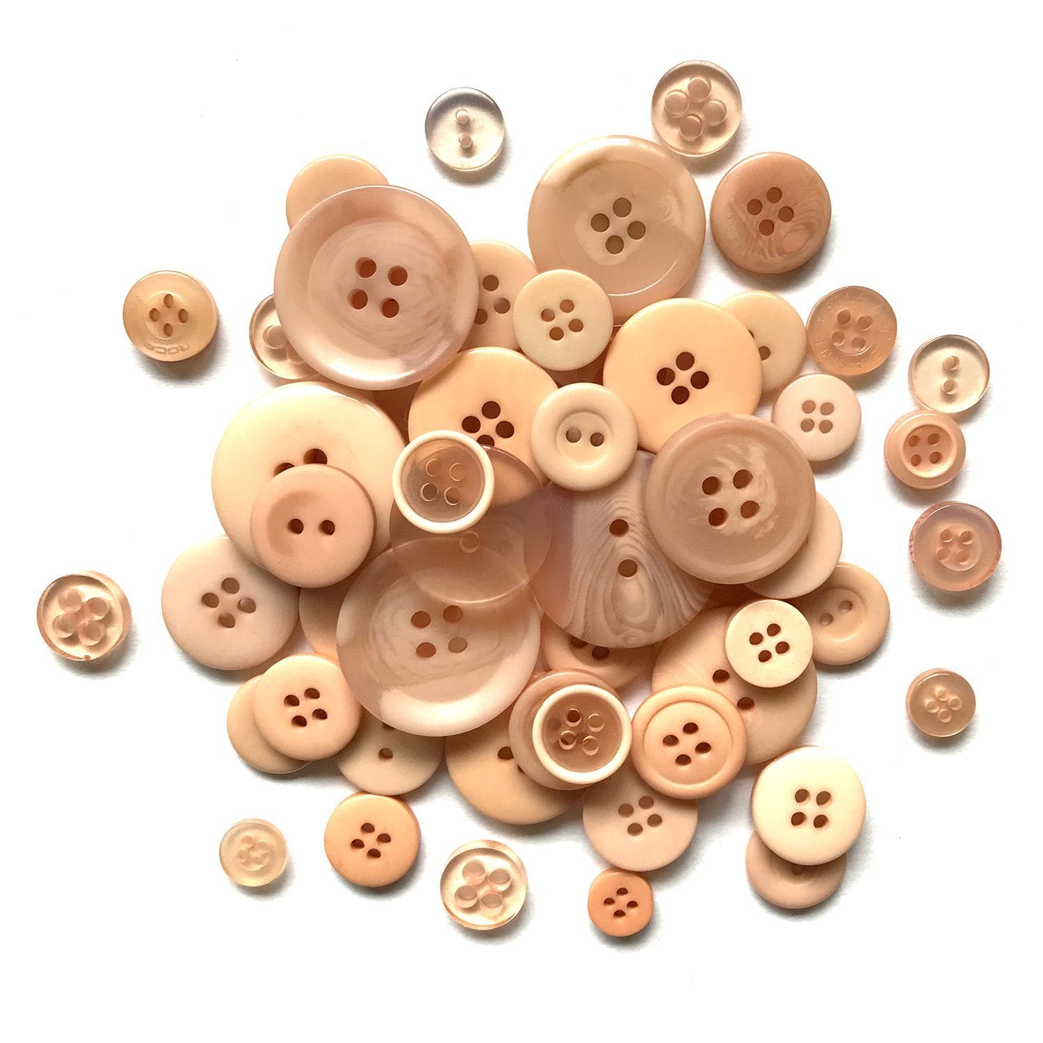  Pack of 12 Beige Buttons 0.6 inch Brown Buttons 4 Hole Round  Buttons Blouse Button Sewing Plastic Buttons Crafts Button 24L