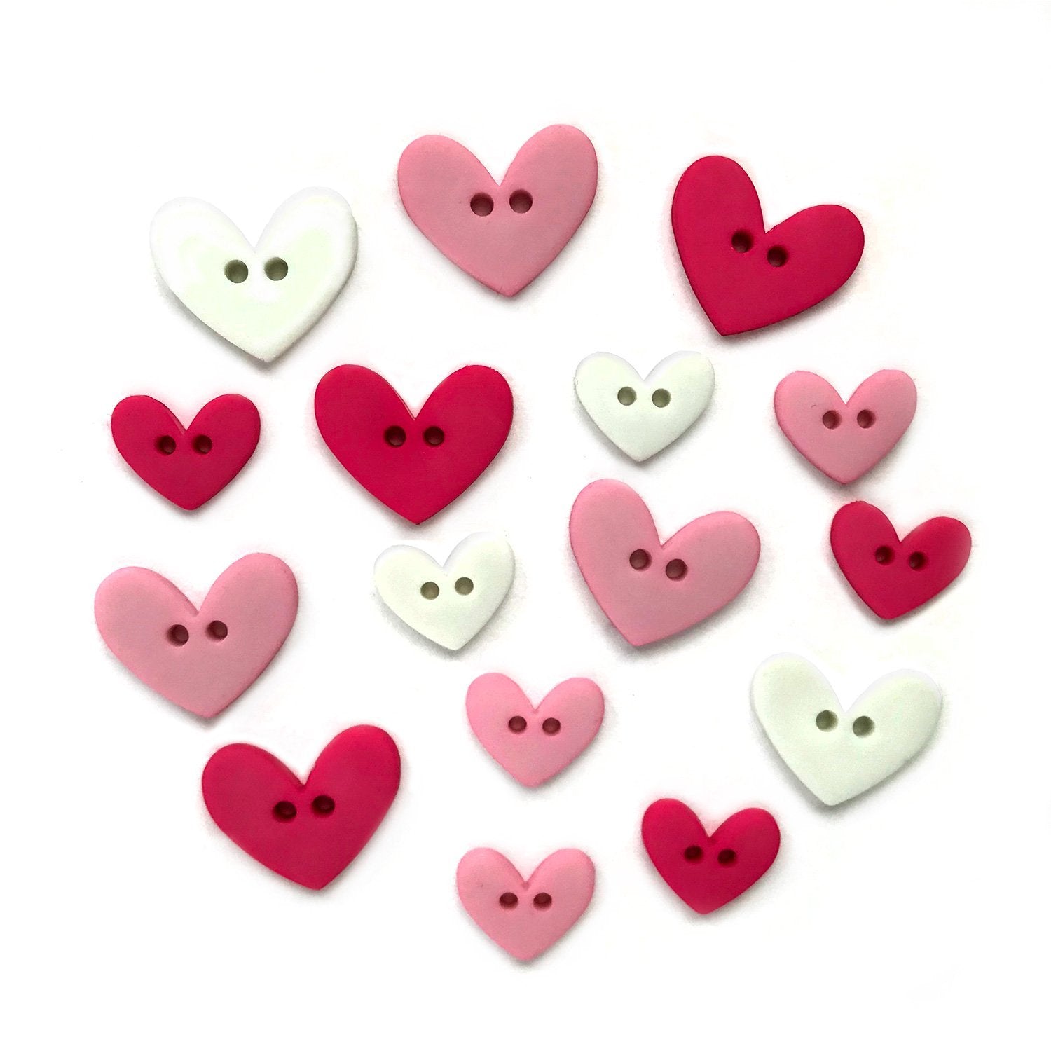 Buttons Galore Tiny Heart Buttons - 120 Pieces - Red Hearts - 3 Packs