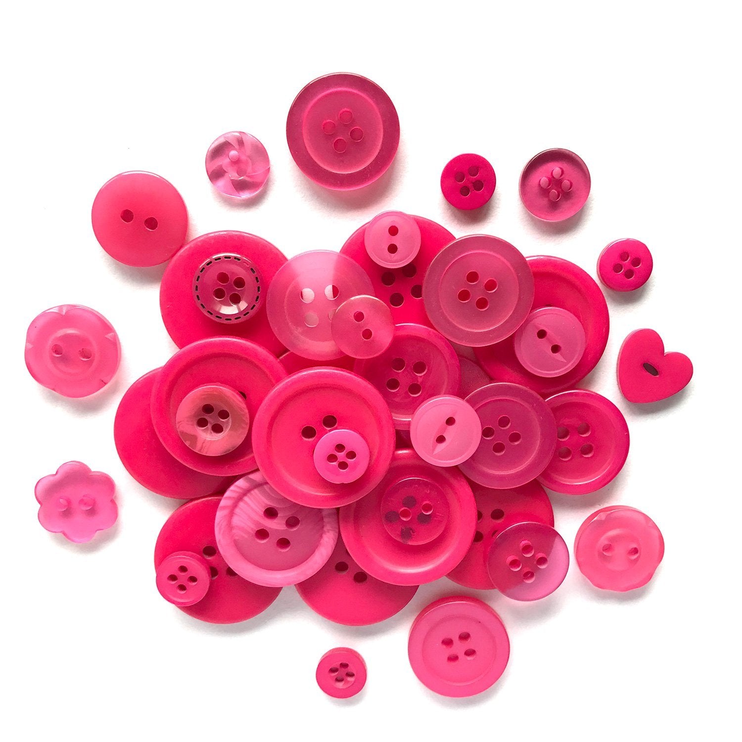 30PC Hot Pink Flat Round 4 Holes Resin Buttons, 30x3mm( 1-3/16×1/8 Inch) –  PEPPERLONELY – Beads, Buttons, Crafts, Ribbons, Jewelry Findings