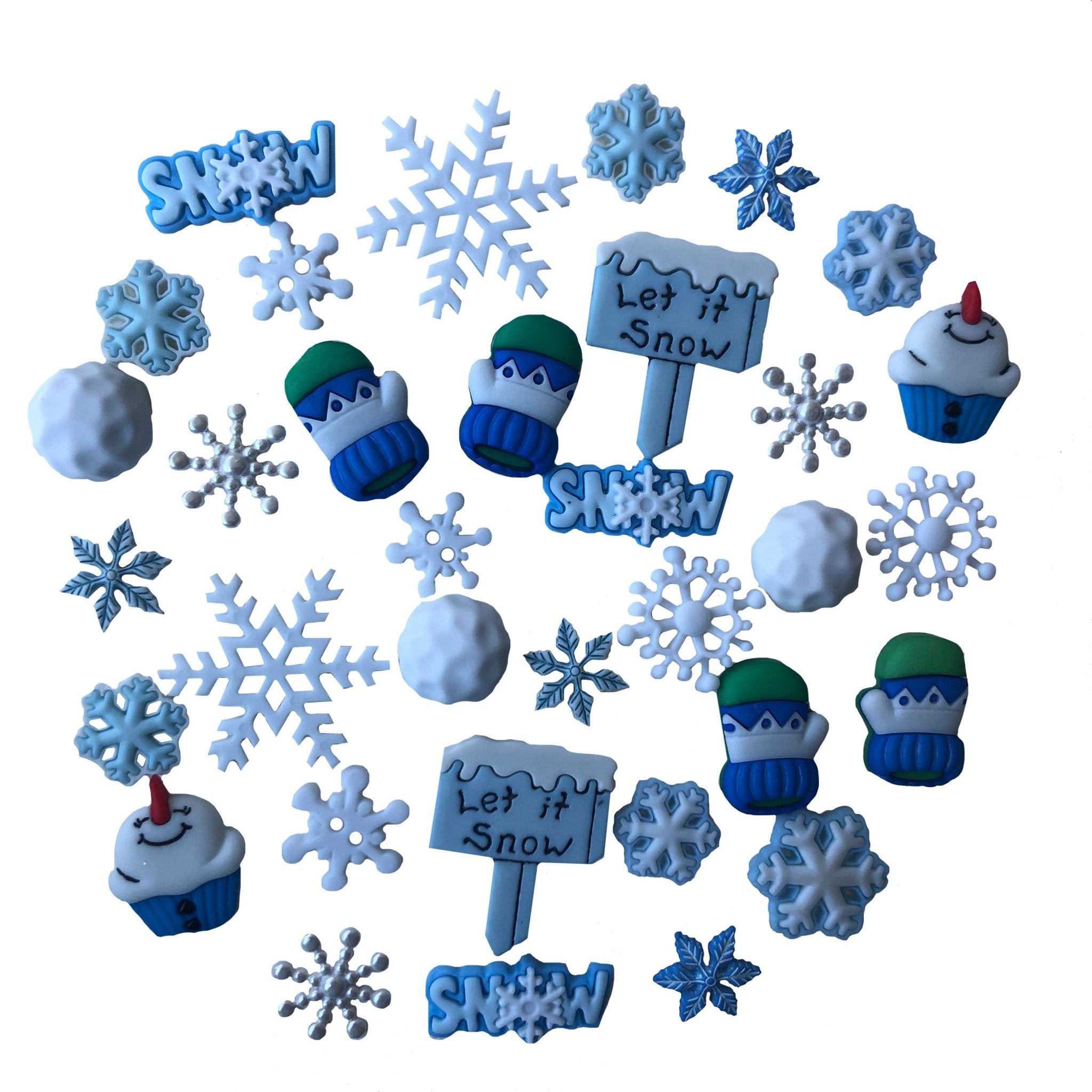 ceramic Snowflake Buttons (set of 6 ) – Port City Art