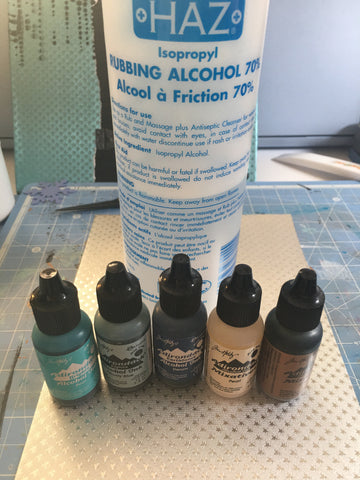 Decorating Rinea Foiled Papers with alcohol inks