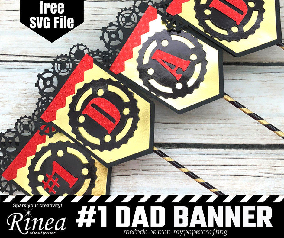 Dad Banner using Rinea Foiled Paper