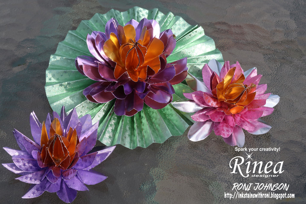 Water Lilies using Rinea Foiled Papers by Roni Johnson