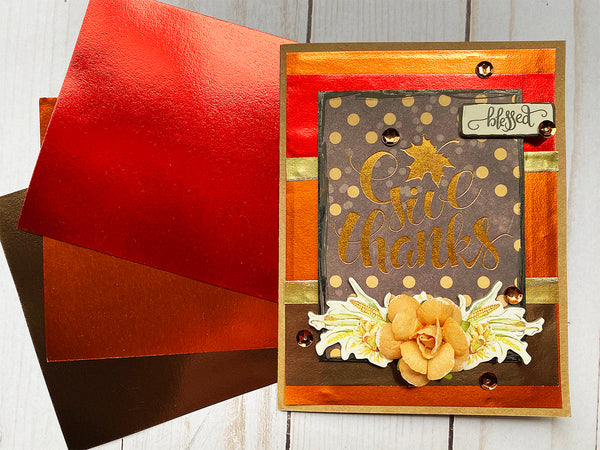 Thanksgiving Card With Rinea Foiled Paper