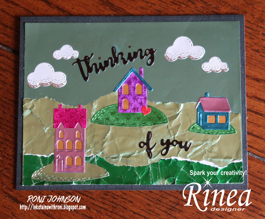 Rinea Foiled Paper and Poppystamps Collaboration Whittles by Roni Johnson