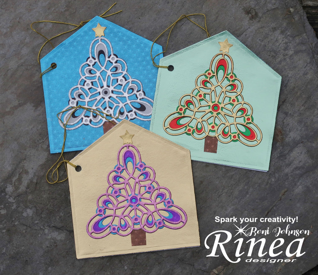 Rinea Foiled paper Banner Gift Tags by Roni Johnson