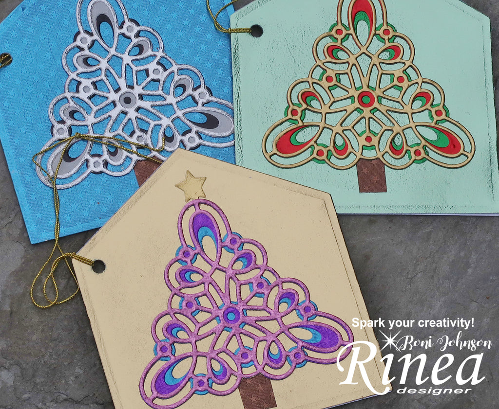 Rinea Foiled paper Banner Gift Tags by Roni Johnson