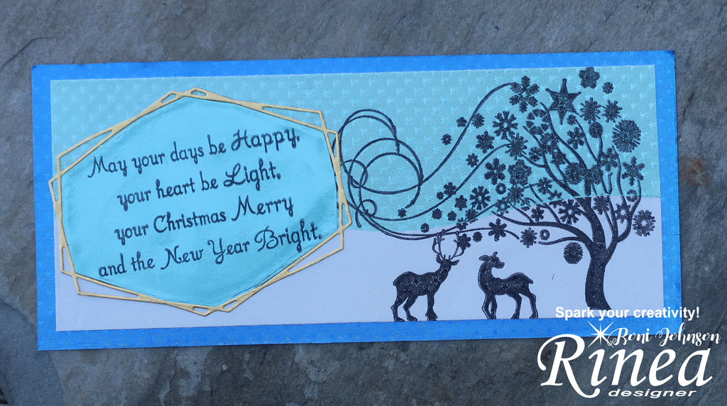 Rinea Foiled Paper Blue Christmas by Roni Johnson