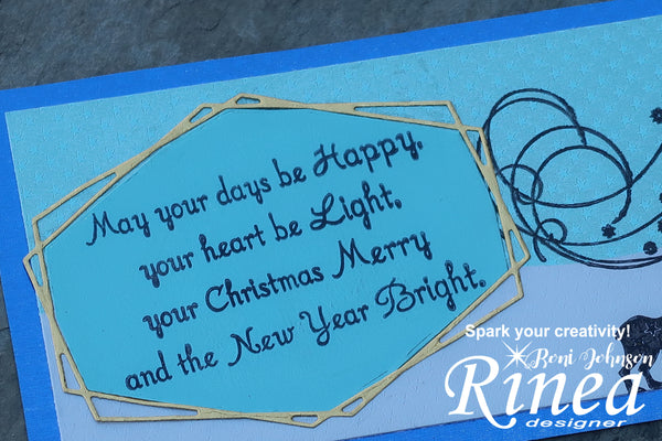 Rinea Foiled Paper Blue Christmas by Roni Johnson