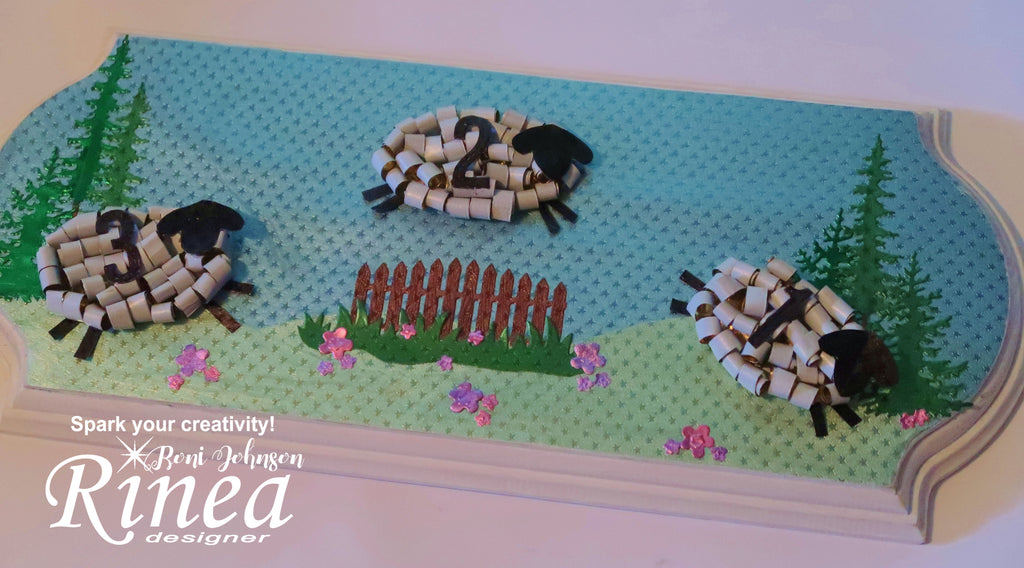 Rinea Foiled Paper Counting Sheep Plaque by Roni Johnson