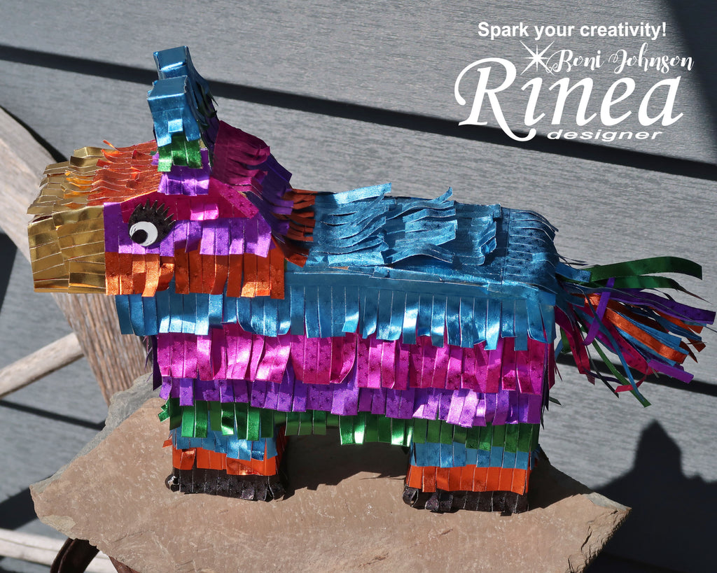 Rinea Foiled Paper Donkey Pinata by Roni Johnson