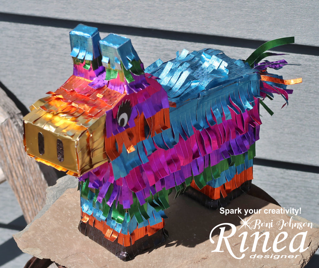 Rinea Foiled Paper Donkey Pinata by Roni Johnson