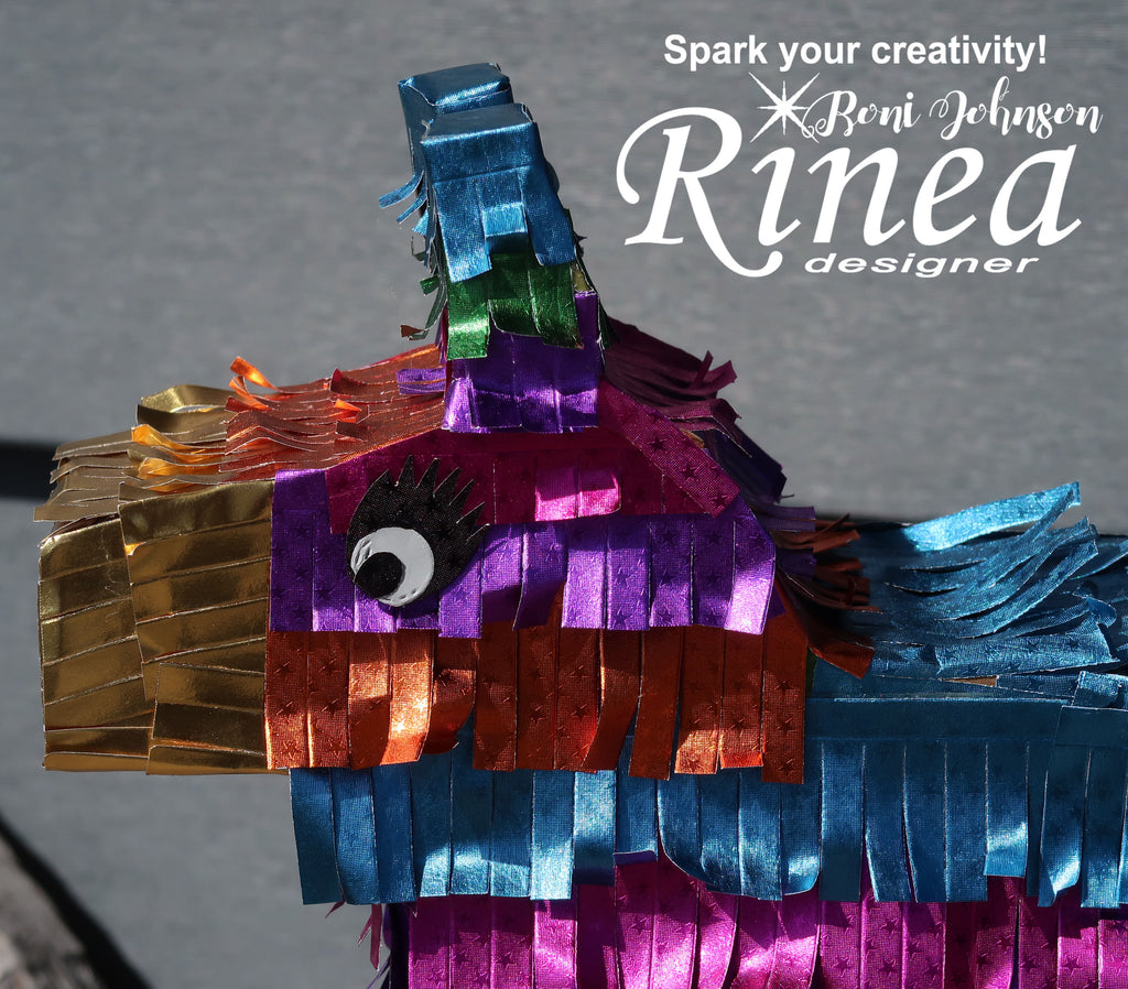 Rinea Foiled Paper Donkey Pinata by Roni Johnson