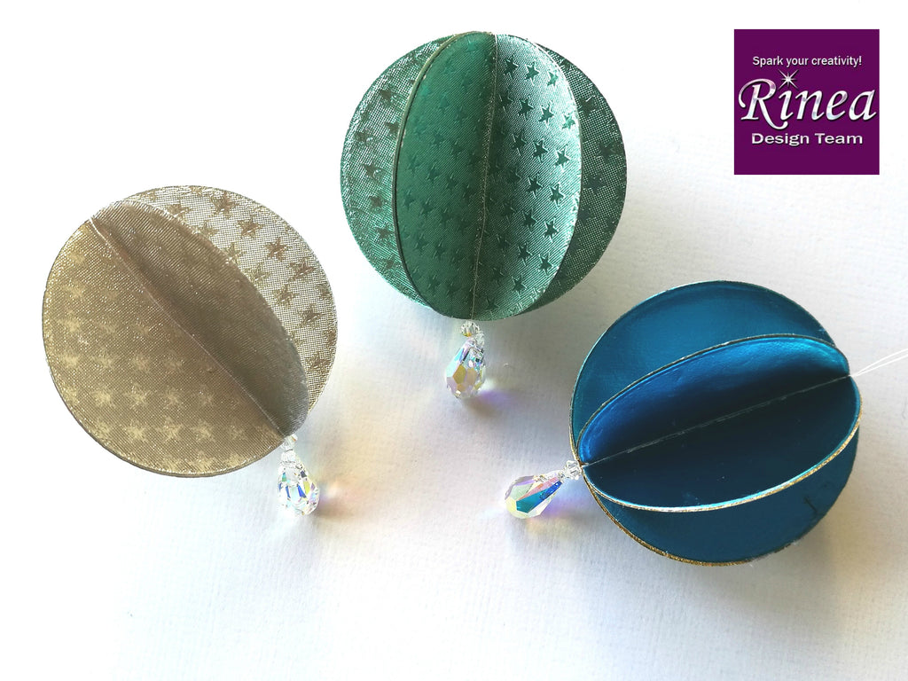 Christmas Ornaments with Rinea Foiled Paper