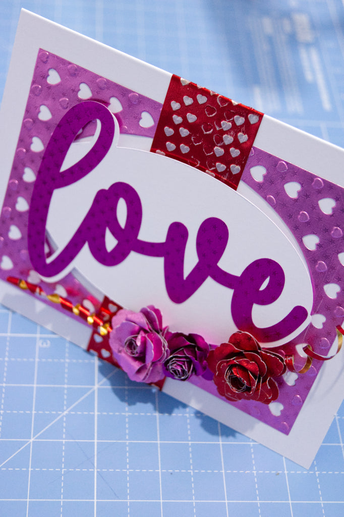 Love Card Using Rinea Foiled Paper