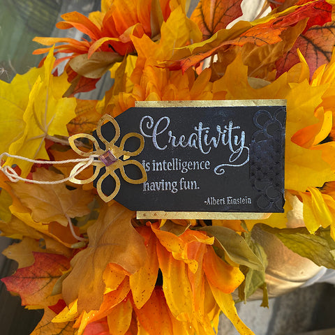 Creativity Stamp with a Fall Decor Background