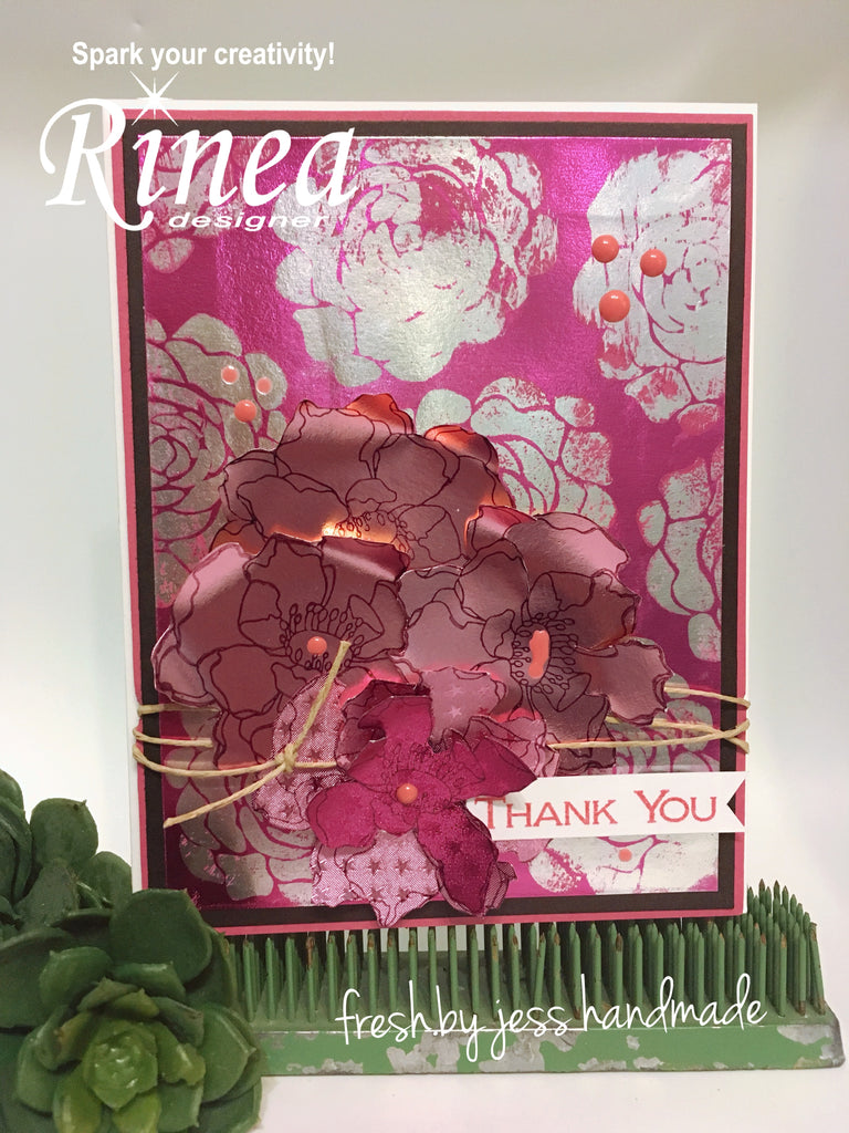 Cardmaking with Rinea Foiled Paper and Ghost Ink