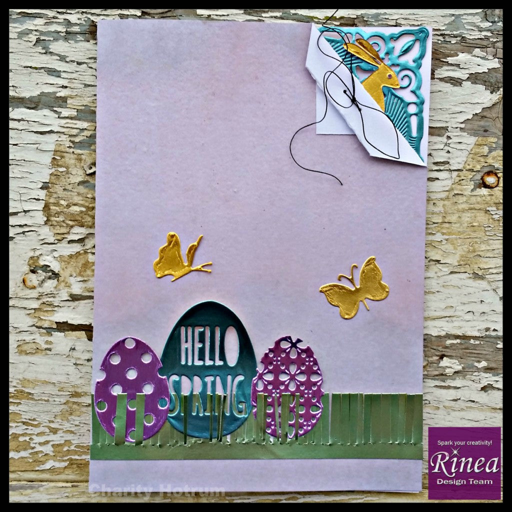 Spring Easter Card using Rinea Foiled Paper