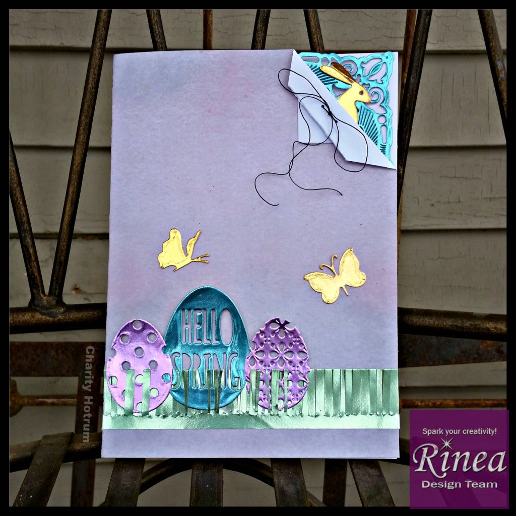 Spring Easter Card using Rinea Foiled Paper