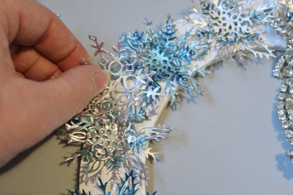 Rinea Foiled Paper Frozen Snowflake Wreath by Roni Johnson