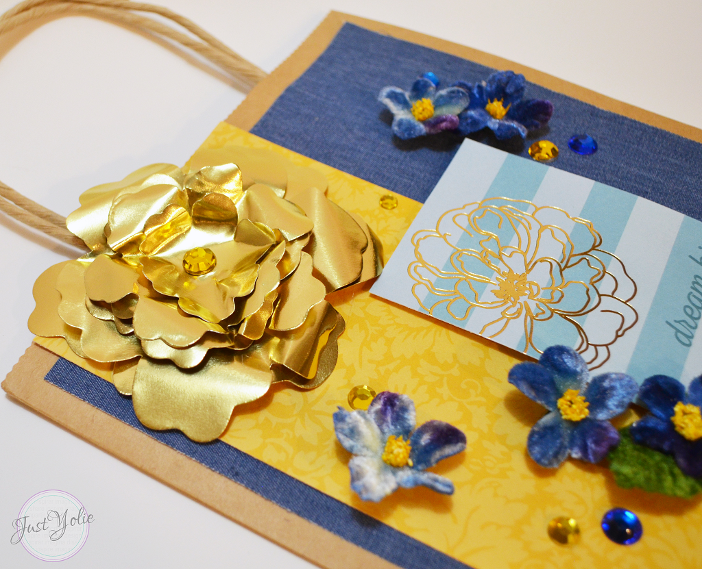 Decorating A Brown Paper Bag with Rinea Foiled Paper