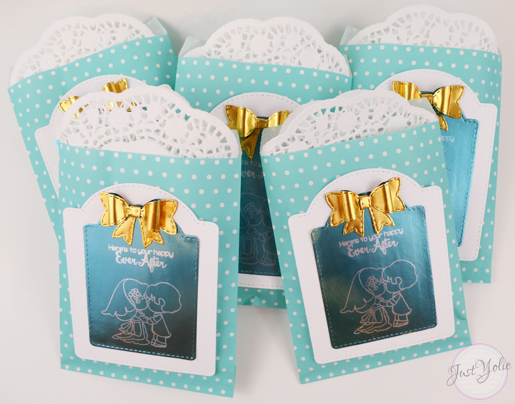 Wedding Favors using Rinea Foiled Paper and Ghost Ink