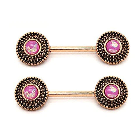 bodyj4you-straight-gold-barbell-with-pink-opal-detail